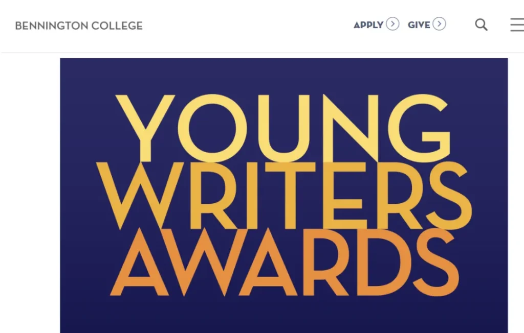 bennington young writers awards website