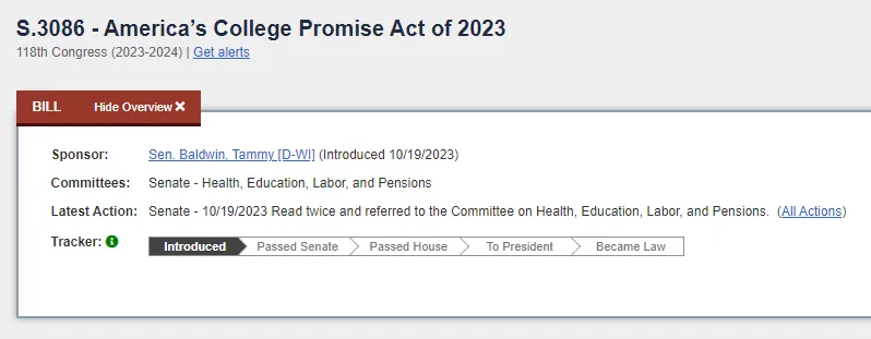 Americas College Promise Act screenshot