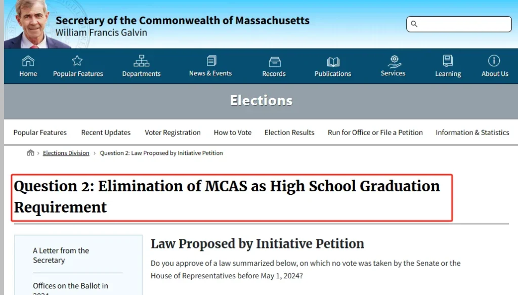 mass gov mcas website