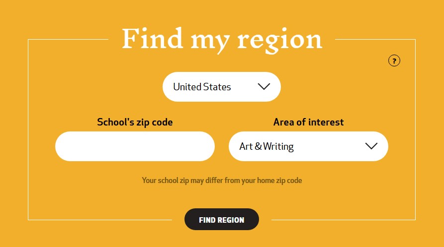 Find my region Scholastic Art Writing Awards