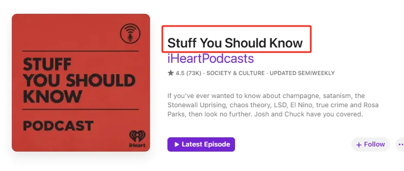 podcast Stuff You Should Know