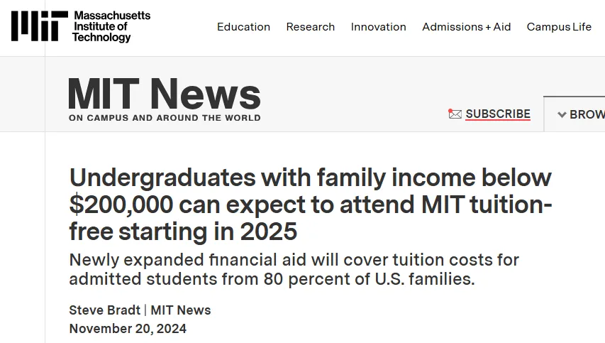 mit tuition free 2024